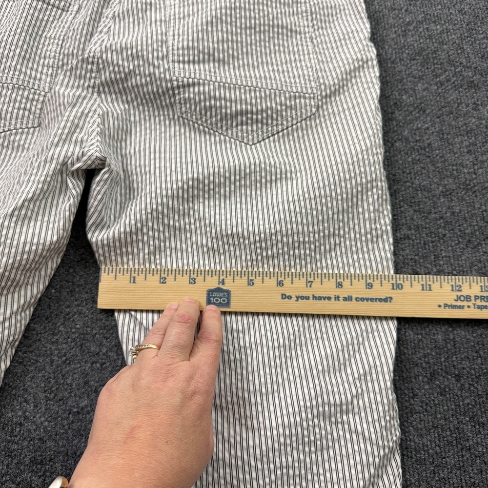 Civil Society Skinny Seersucker Pants Mens XL 36 White Navy Blue Striped READ - Picture 15 of 16